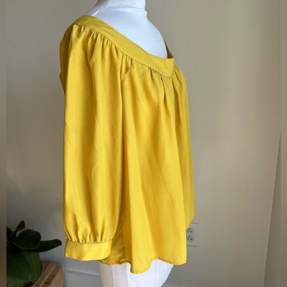 ANTHROPOLOGIE MAEVE MUSTARD YELLOW OFF THE SHOULDER BLOUSE SIXE XS - Picture 3 of 7
